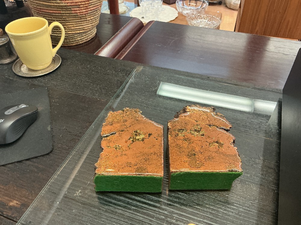 Copper ore book ends