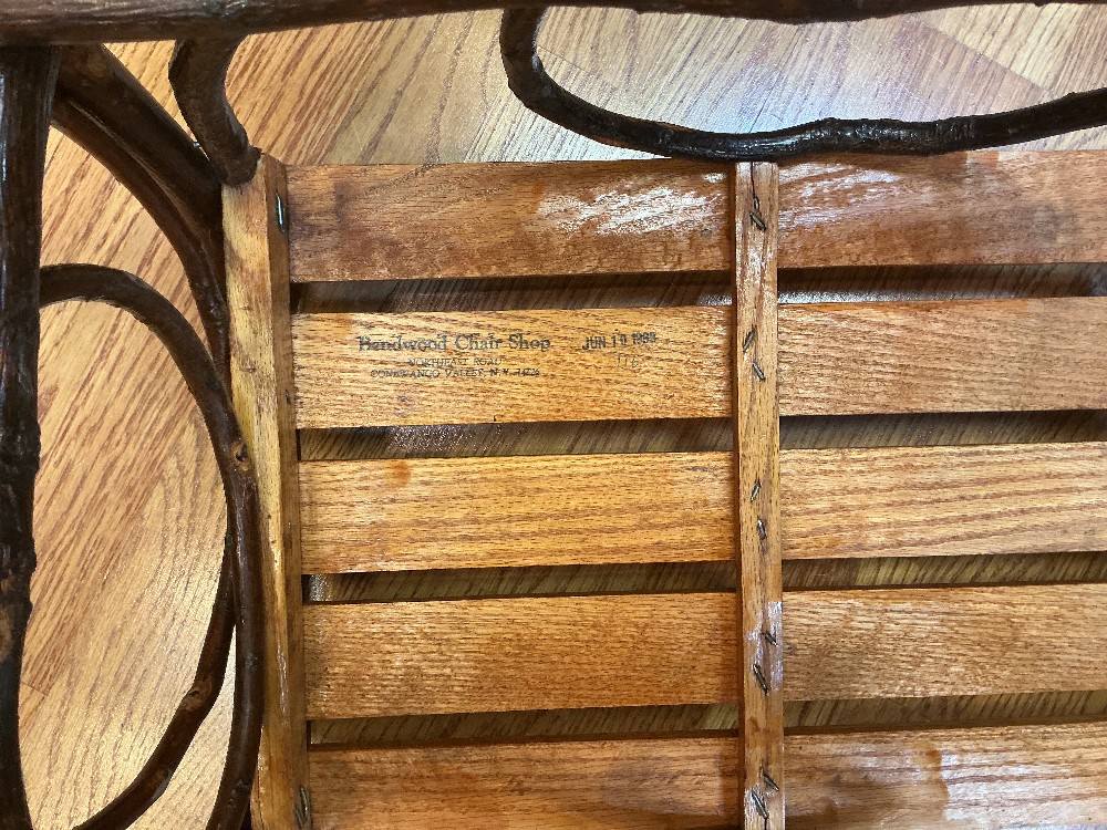 Bendwood Hickory and Walnut Rocker w Foot Rest