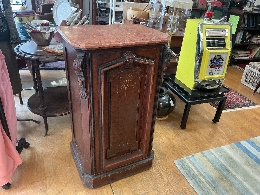 Antique Hardwood Music Cabinet