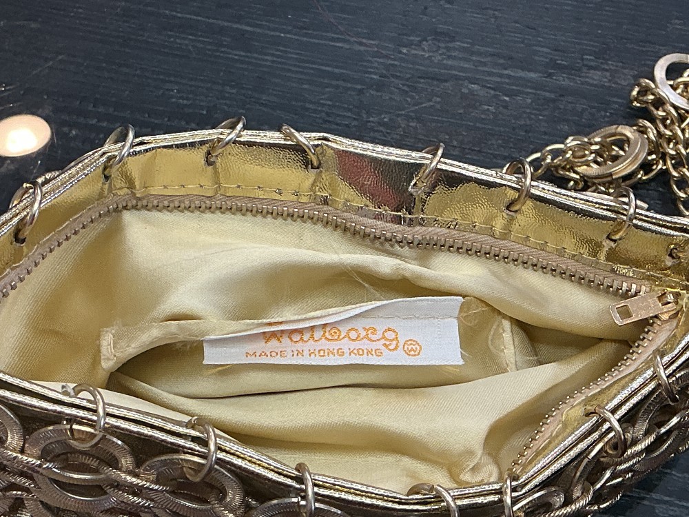 Vintage Walborg Gold Lame Metal Clutch