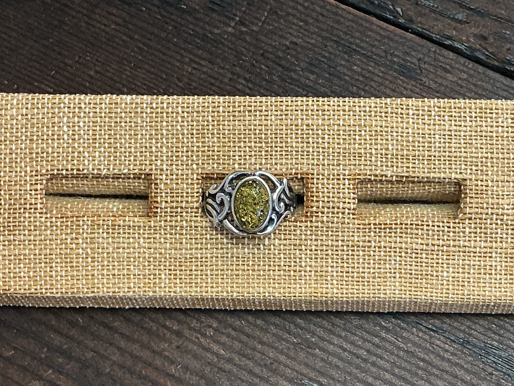 925 and Baltic Green Amber stone