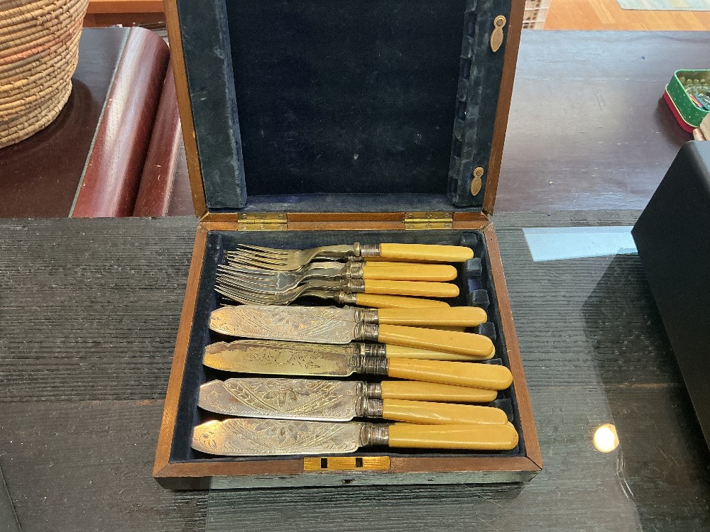 Antique Silver Plated Fish Cutlery