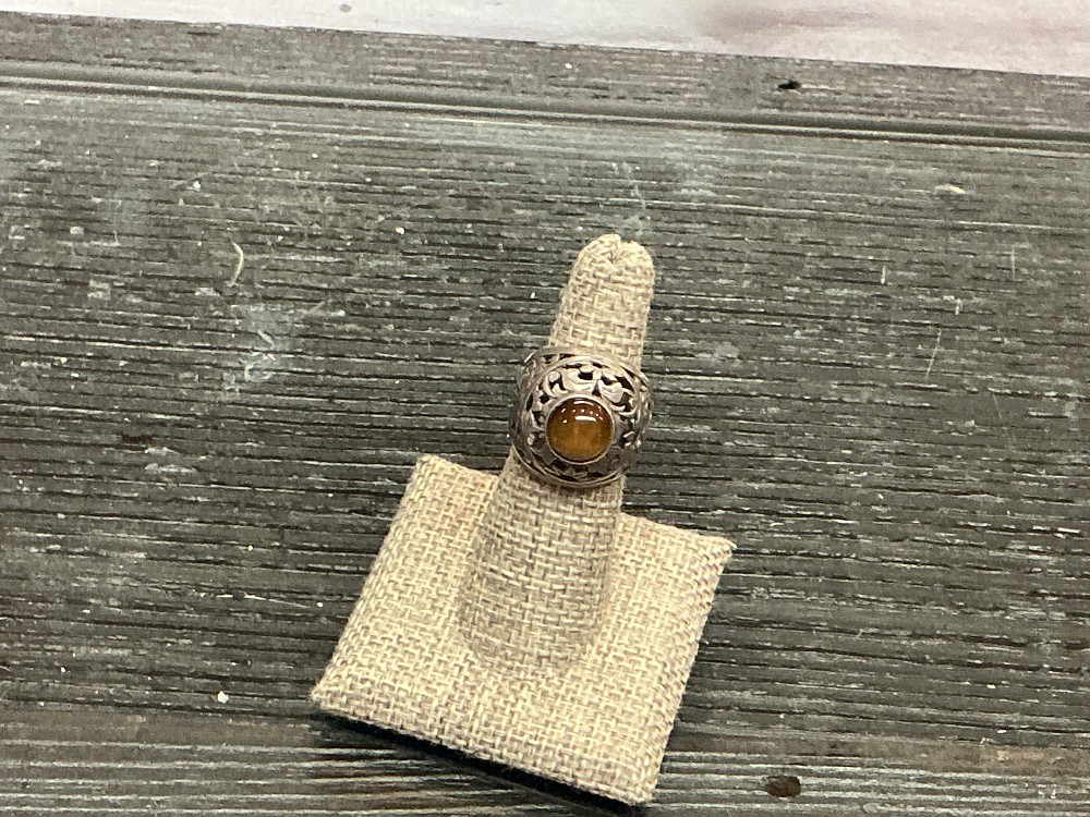 Sterling and Tigers Eye Ring