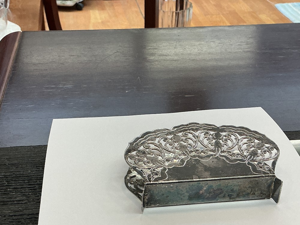 Silver plated napkin holder