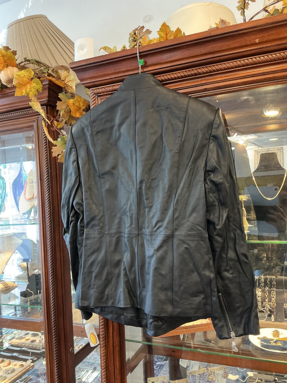 Talbots Black Leather Coat