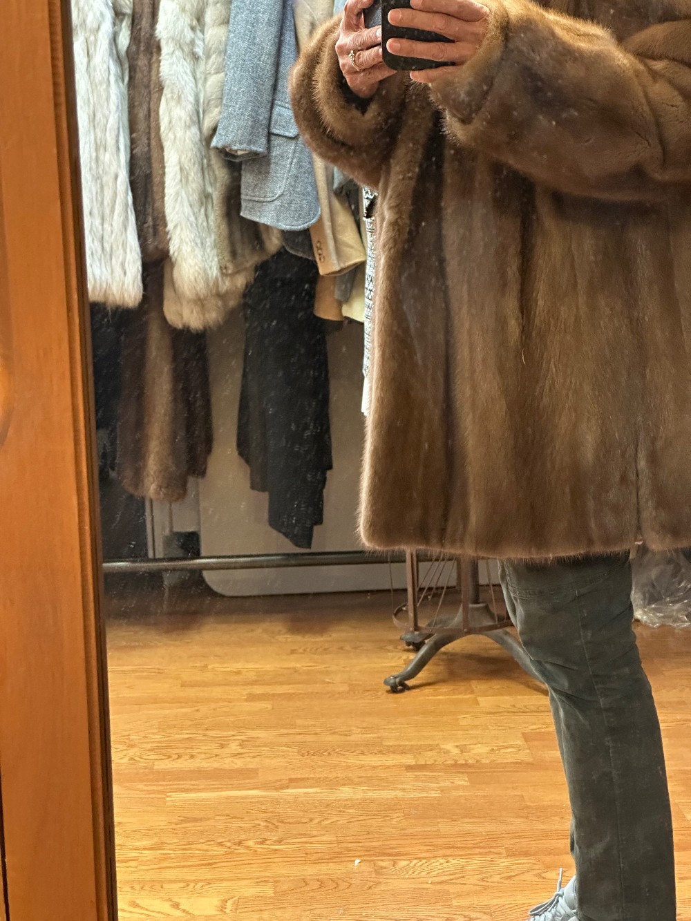 I J Fox Furs Vintage 1/2 length light brown Mink Coat