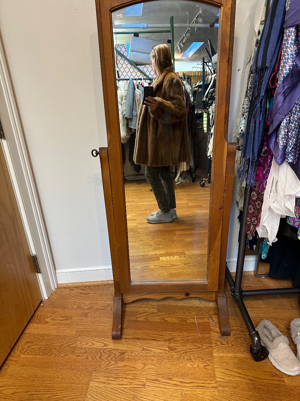 I J Fox Furs Vintage 1/2 length light brown Mink Coat