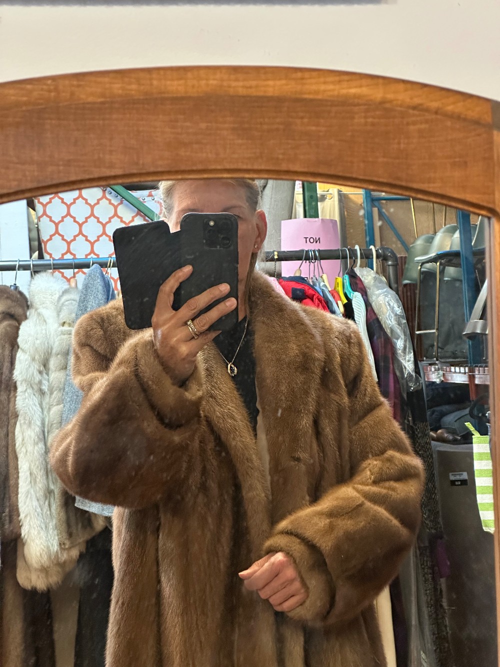 I J Fox Furs Vintage 1/2 length light brown Mink Coat