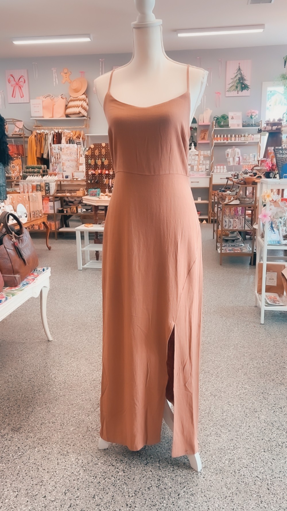 Side Slit Day to Night Dress | Brown Tones