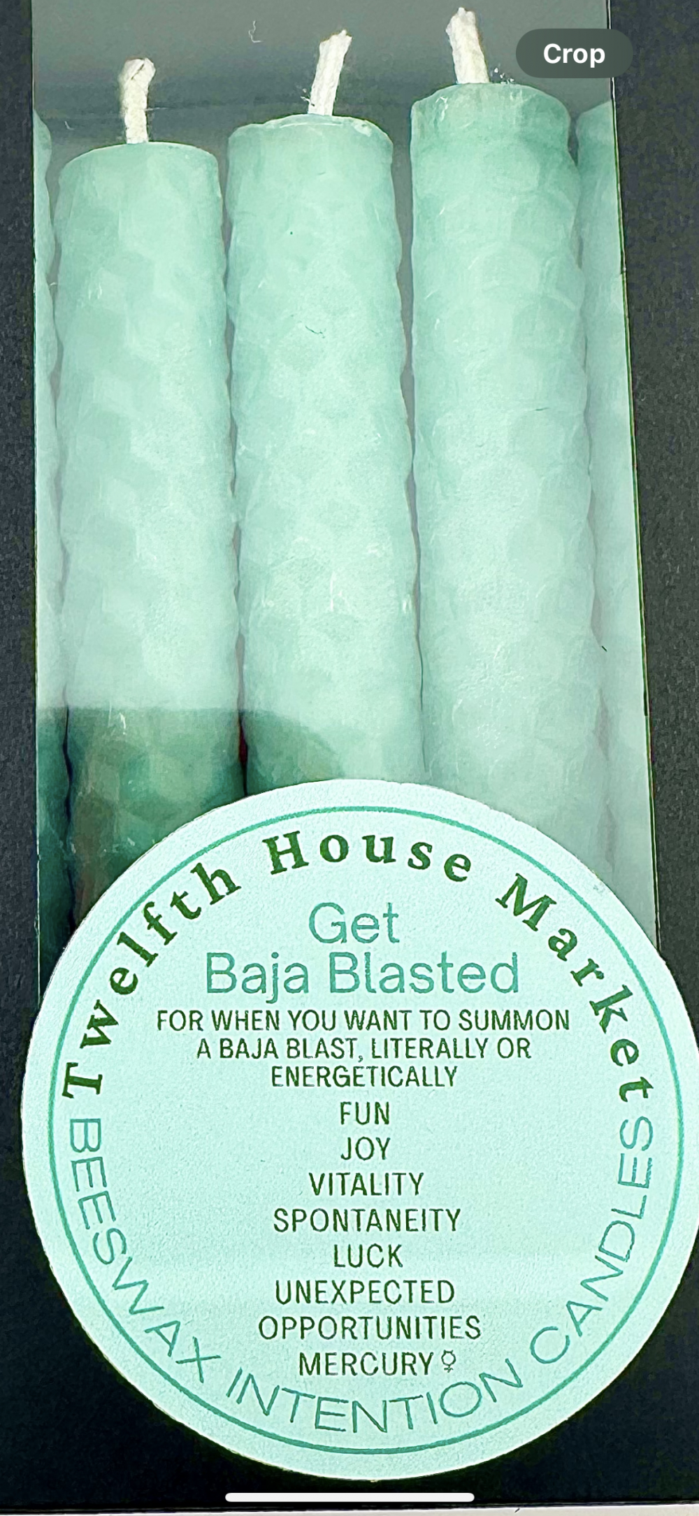 4” Rolled Beeswax Chime Candles (set of 5)- Get Baja Blated / Aqua