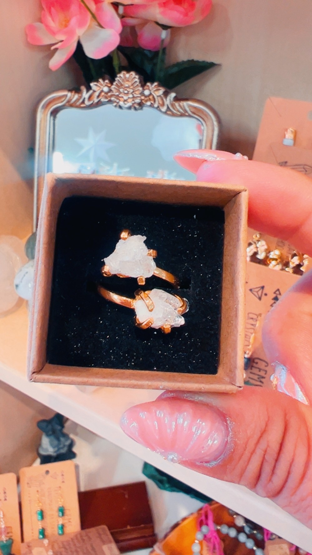 Duo quartz gold ring