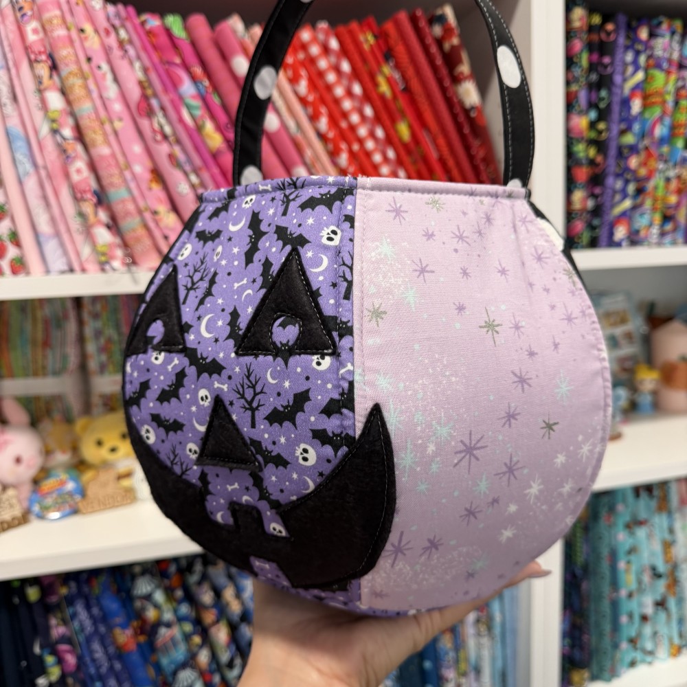 Purple Fabric Pumpkin Pail