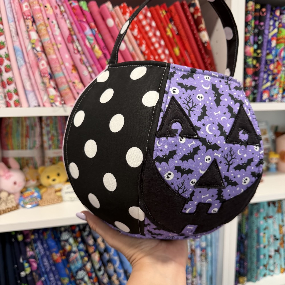 Purple Fabric Pumpkin Pail