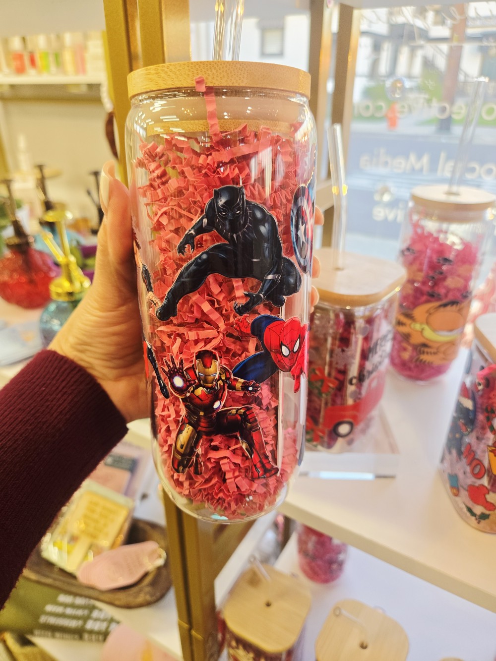 20oz Rd. Glass Tumbler-Super Hero UV DTF