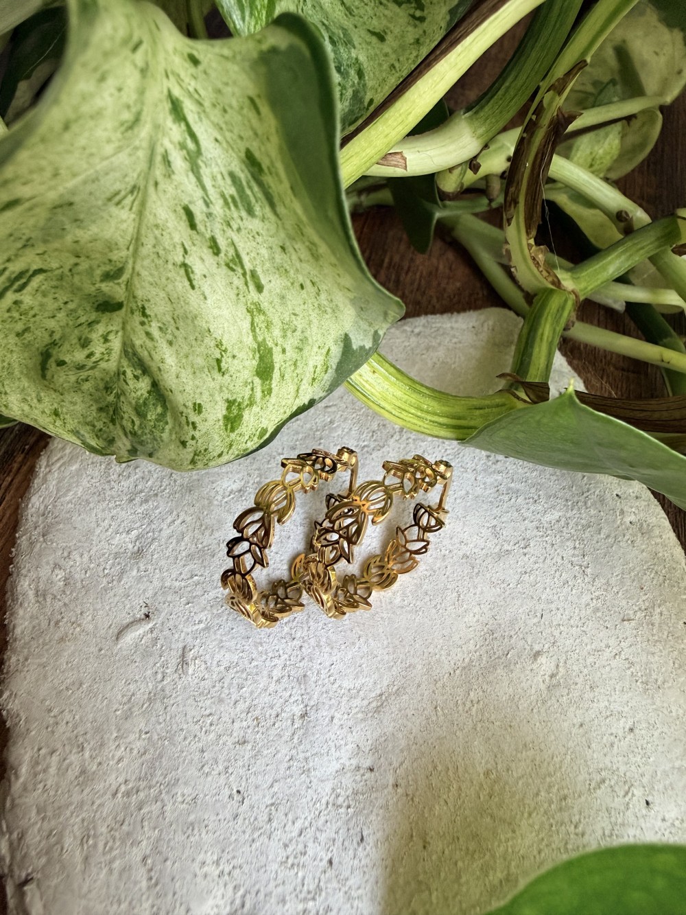 Sampaguita lei hoop earrings