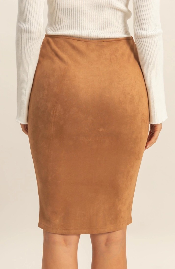 Zip-Front Pencil Skirt