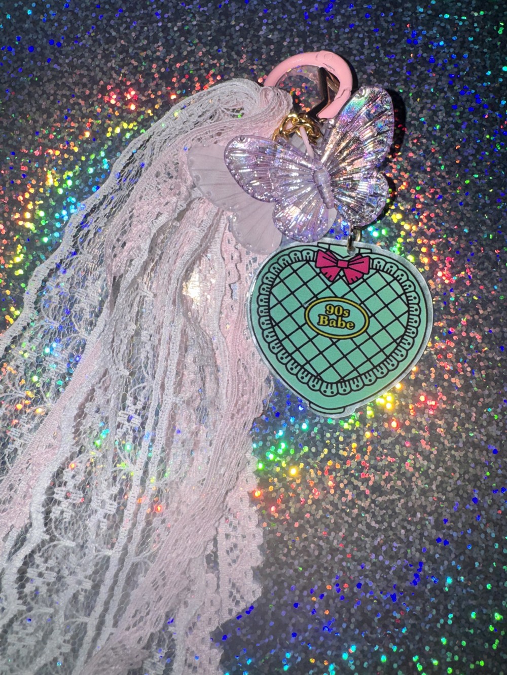 90s Babe Butterfly Cottagecore Soft Girl Era Bagcharm / Keychain