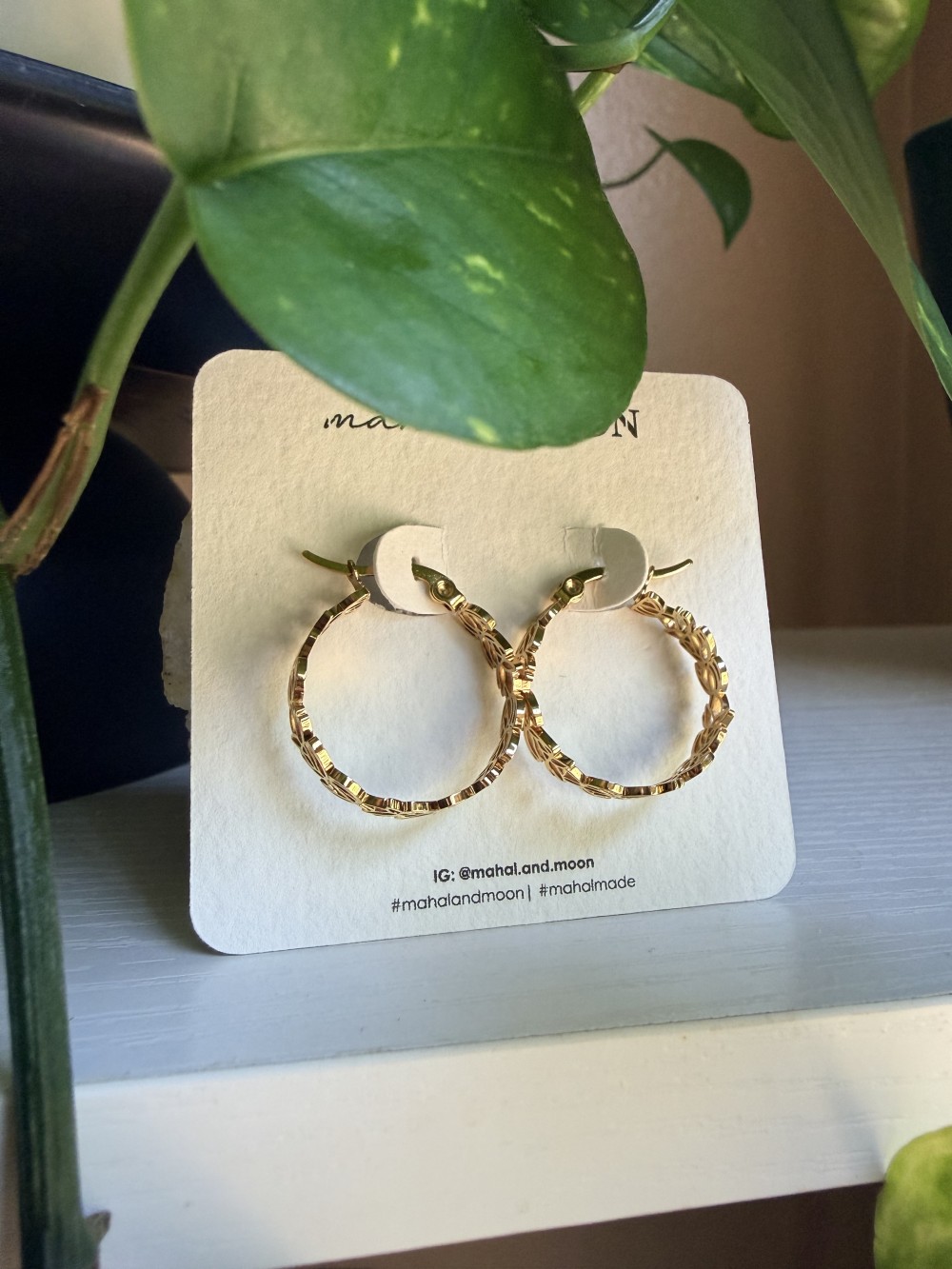 Sampaguita lei hoop earrings