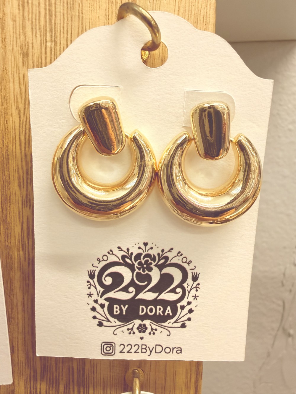 Button hoop earrings