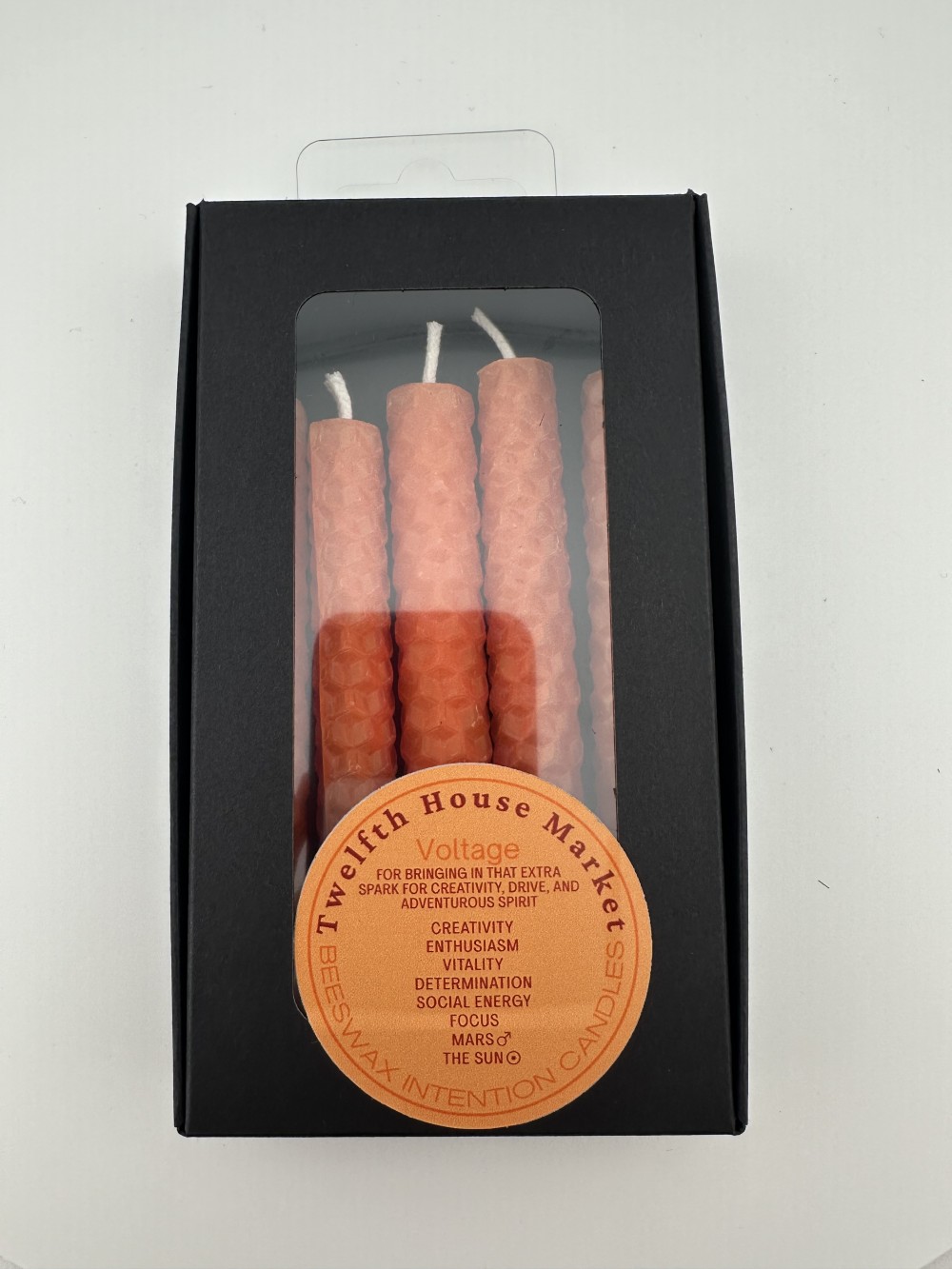 4” Rolled Beeswax Chime Candles (set of 5)- Orange / Voltage