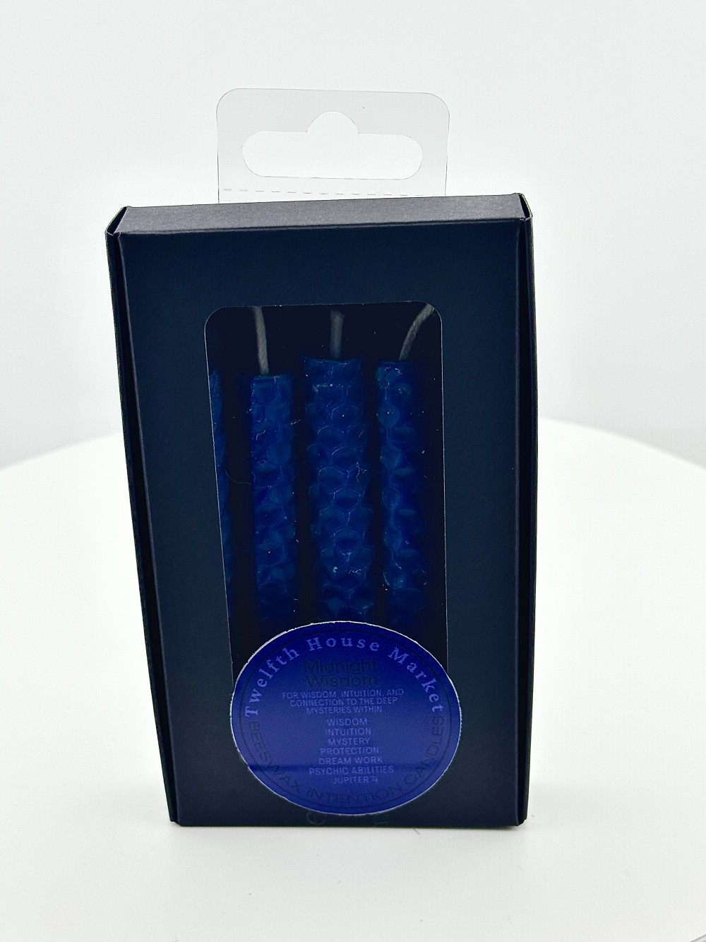 4” Rolled Beeswax Chime Candles (set of 5)- Navy Blue / Midnight Wisdom