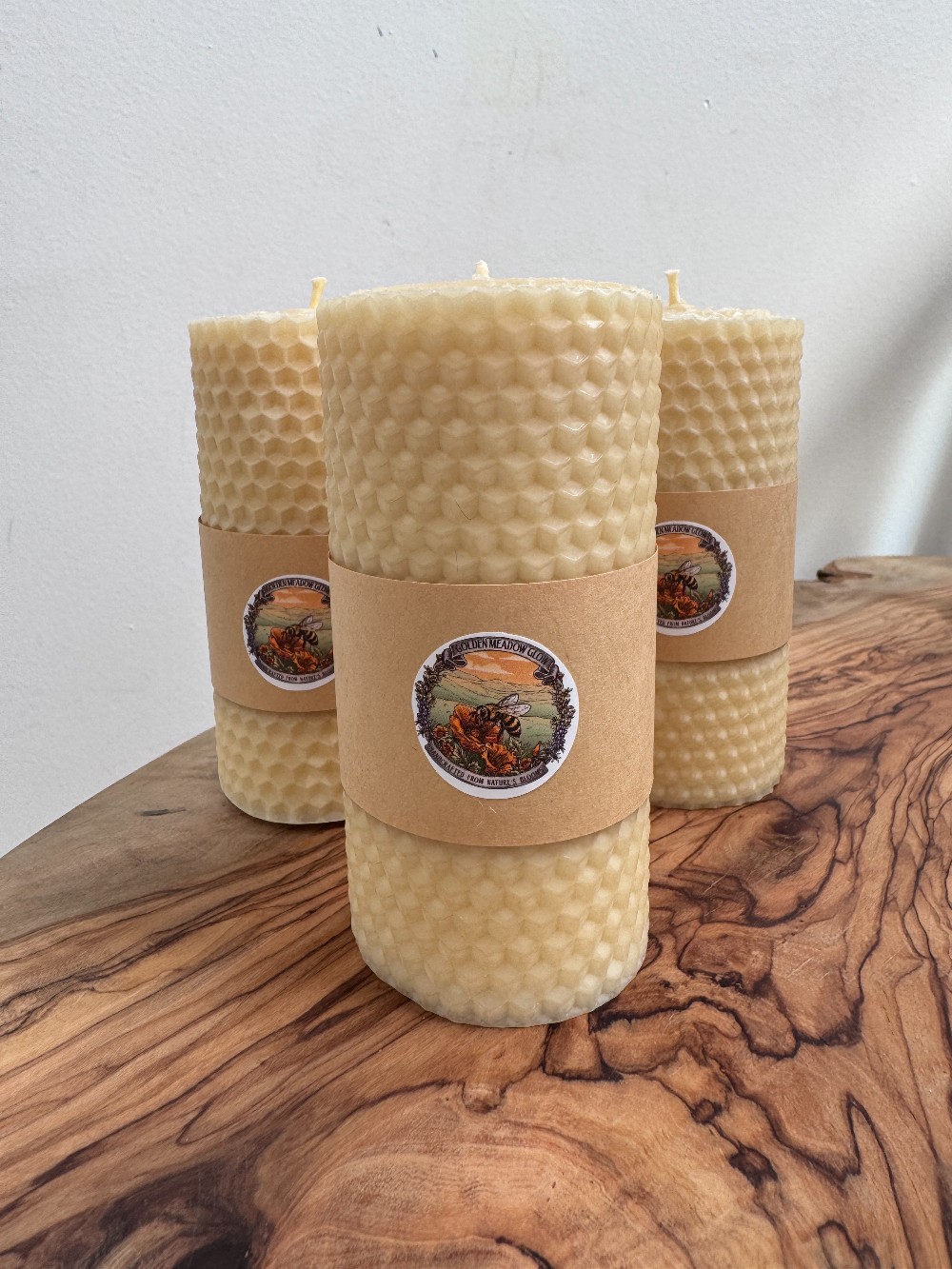 Hand-Rolled Beeswax Pillars