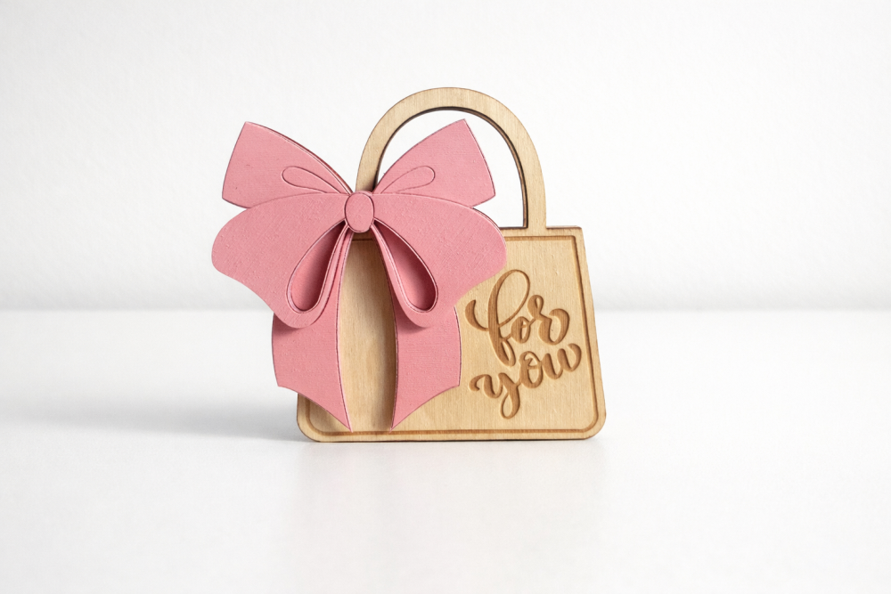Pink Bow Gift Card Holder