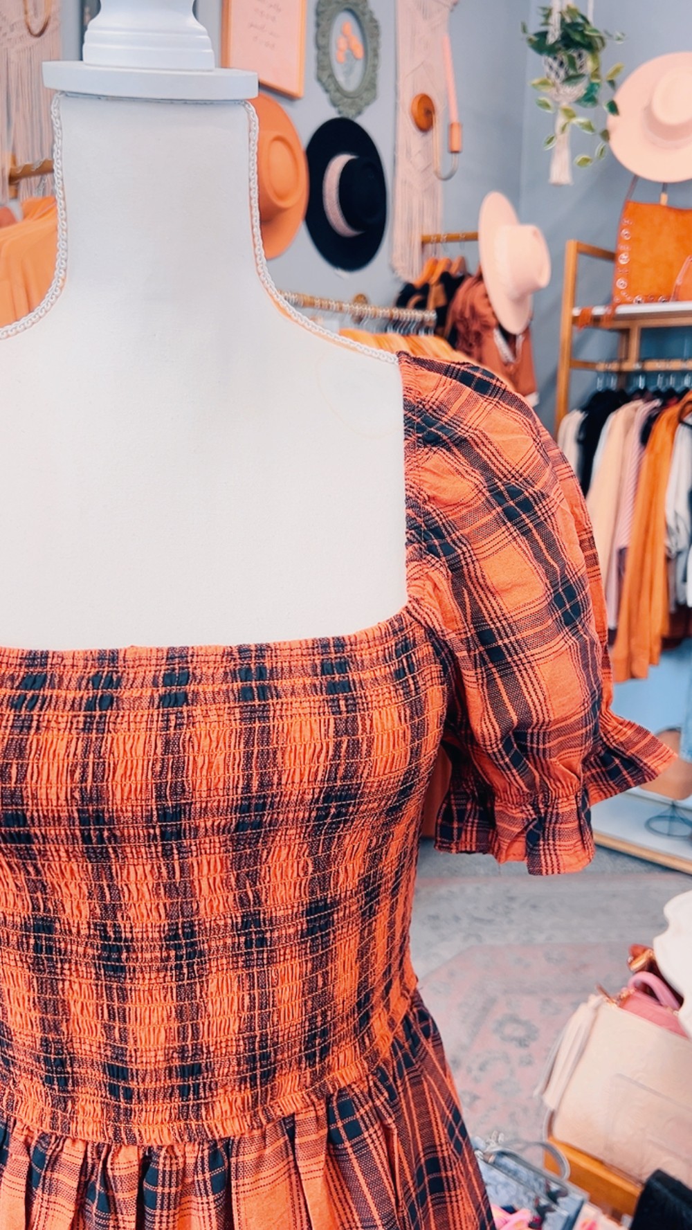 Gingham Picnic Dress | Brown and Black