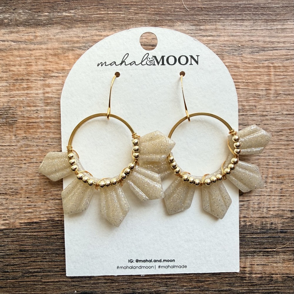 Half araw (sun) earrings - glitter gold