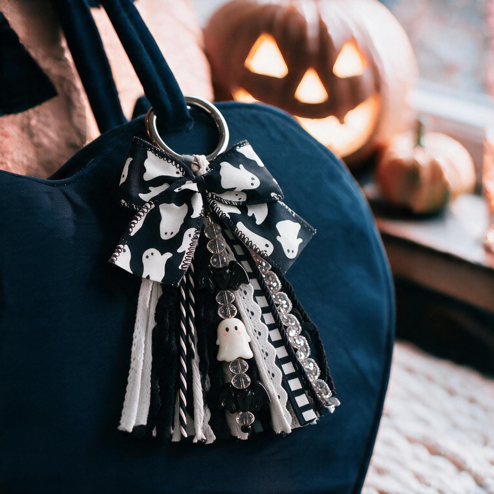 Glow-in-the-Dark Ghost Bow Bag Charm