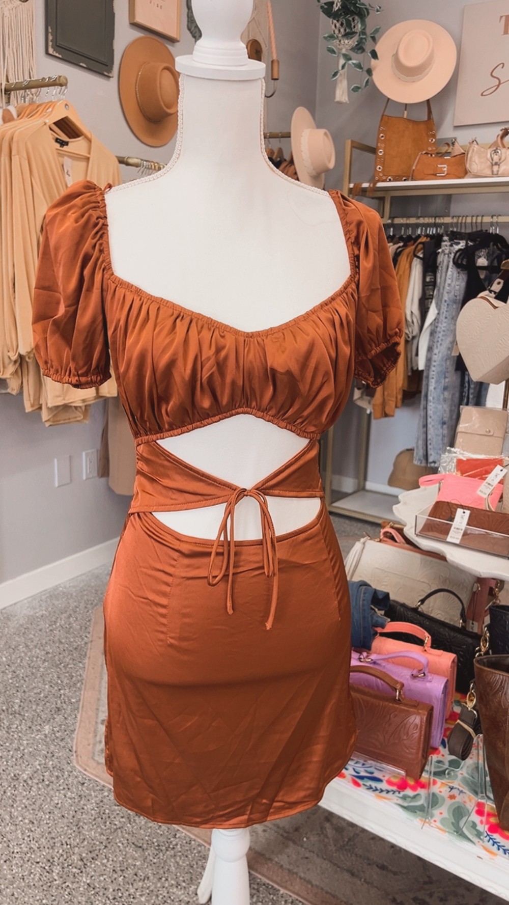 Date Night Dress | Silky + Brown