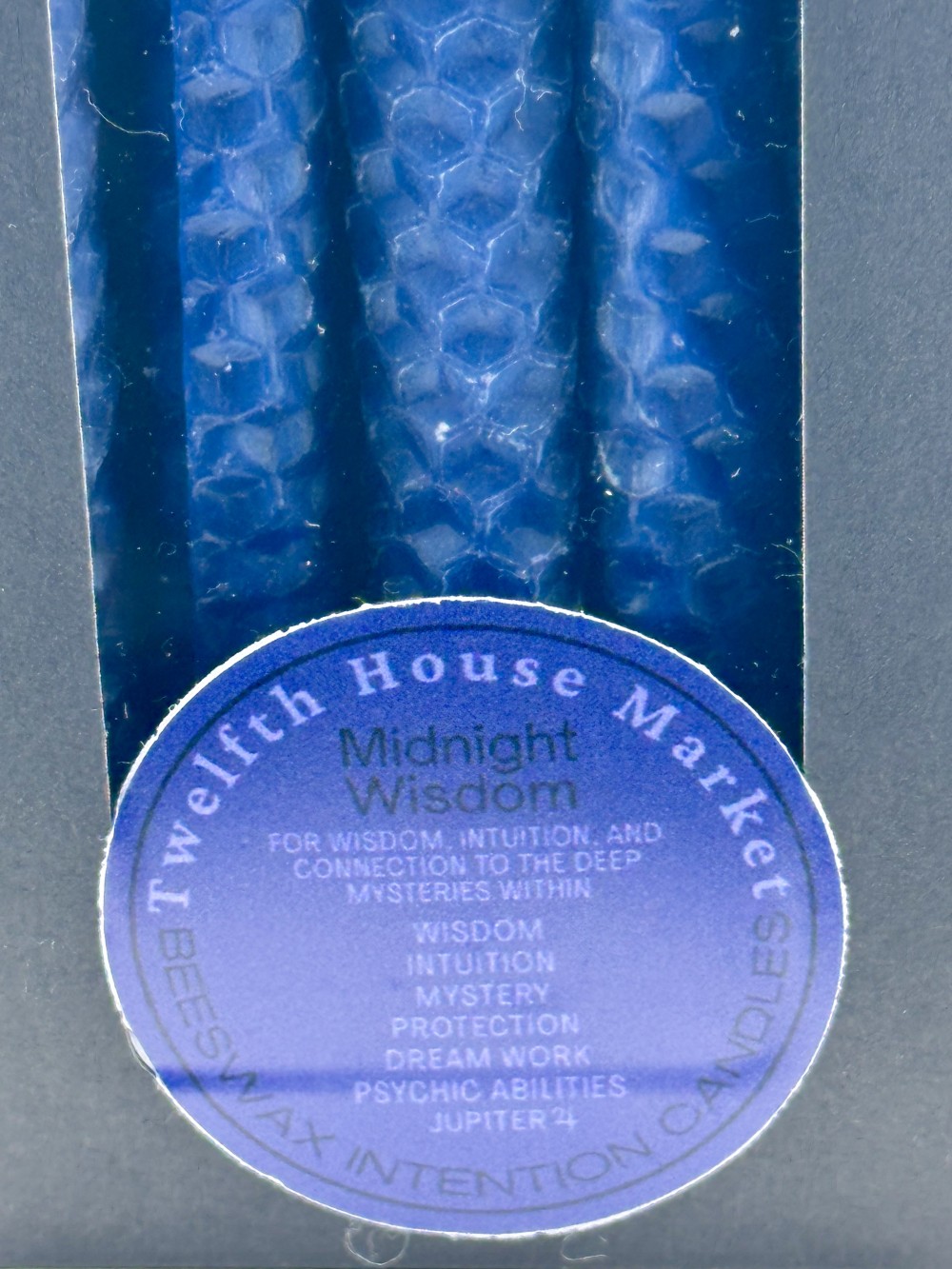 4” Rolled Beeswax Chime Candles (set of 5)- Navy Blue / Midnight Wisdom