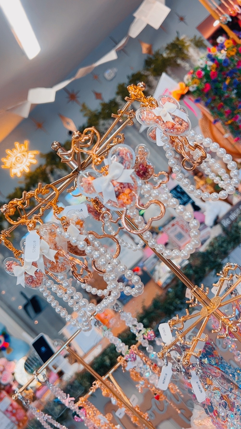 Dried Flower Mickey Bag Charm