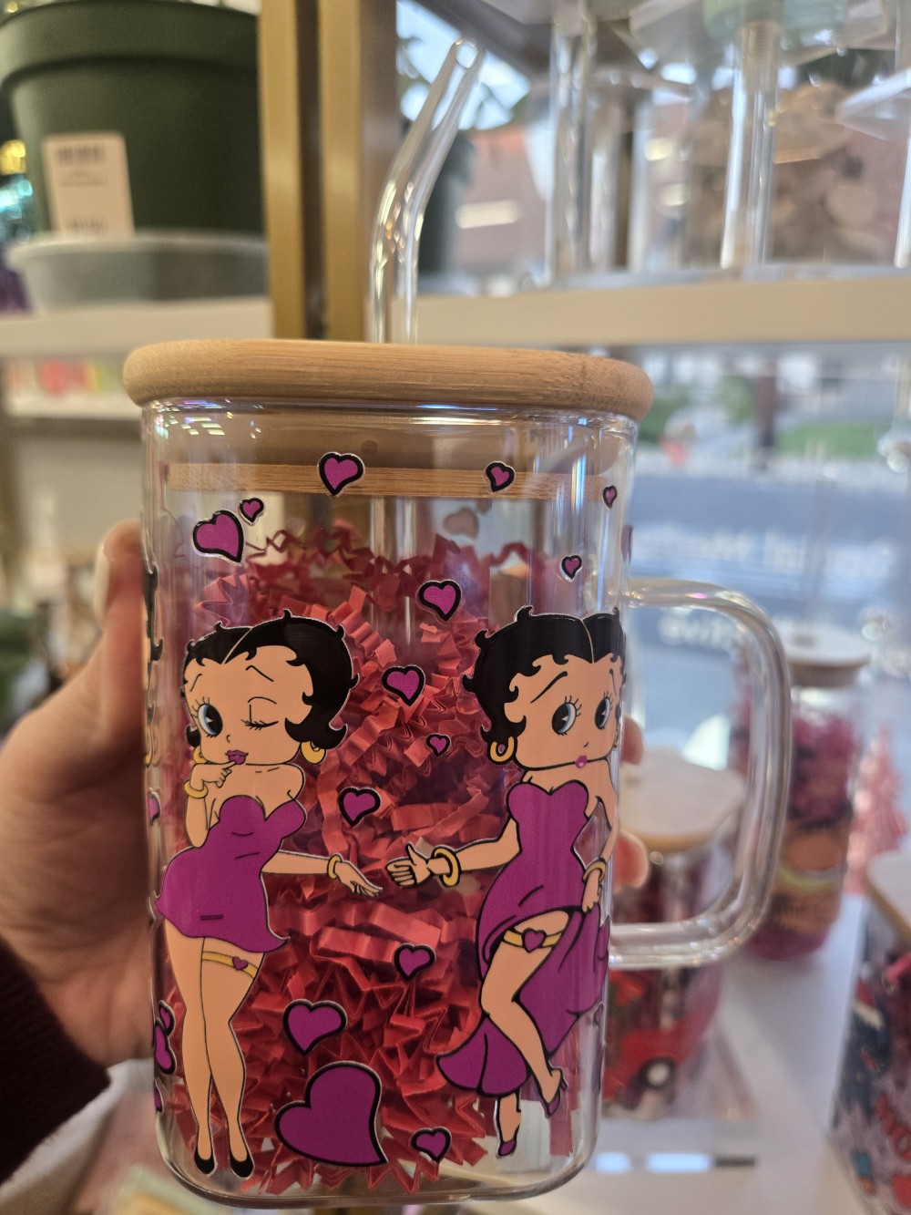 20oz Sq. Glass Tumbler- Mis Betty Purple UV DTF