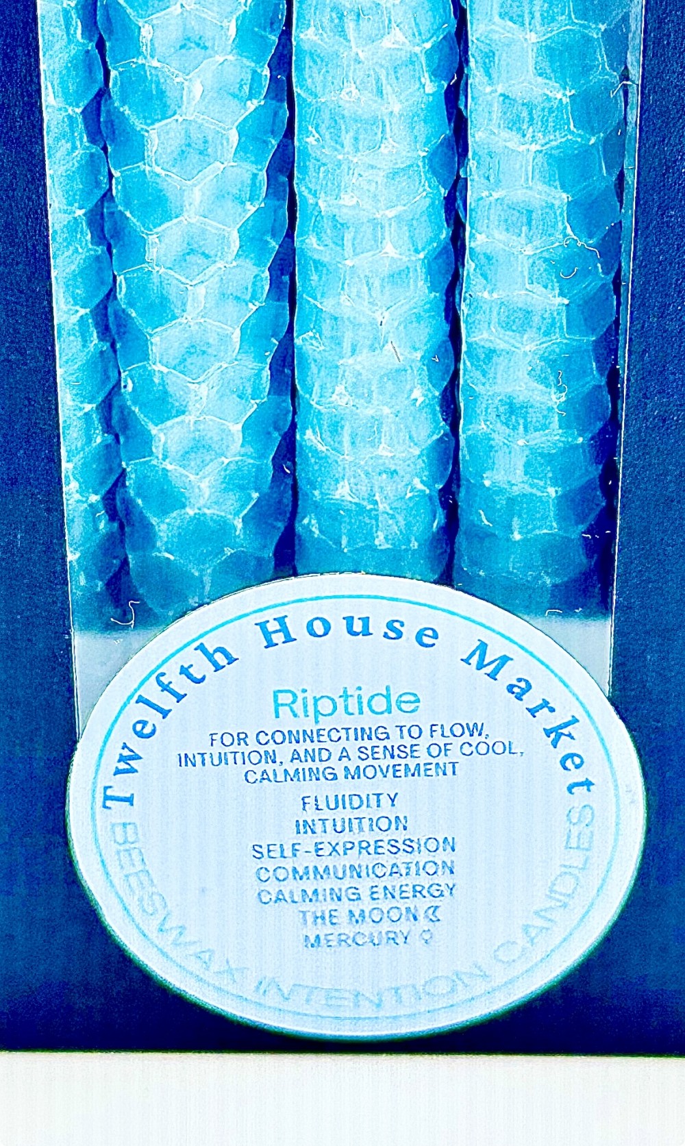 4” Rolled Beeswax Chime Candles (set of 5)- Lite Blue / Riptide