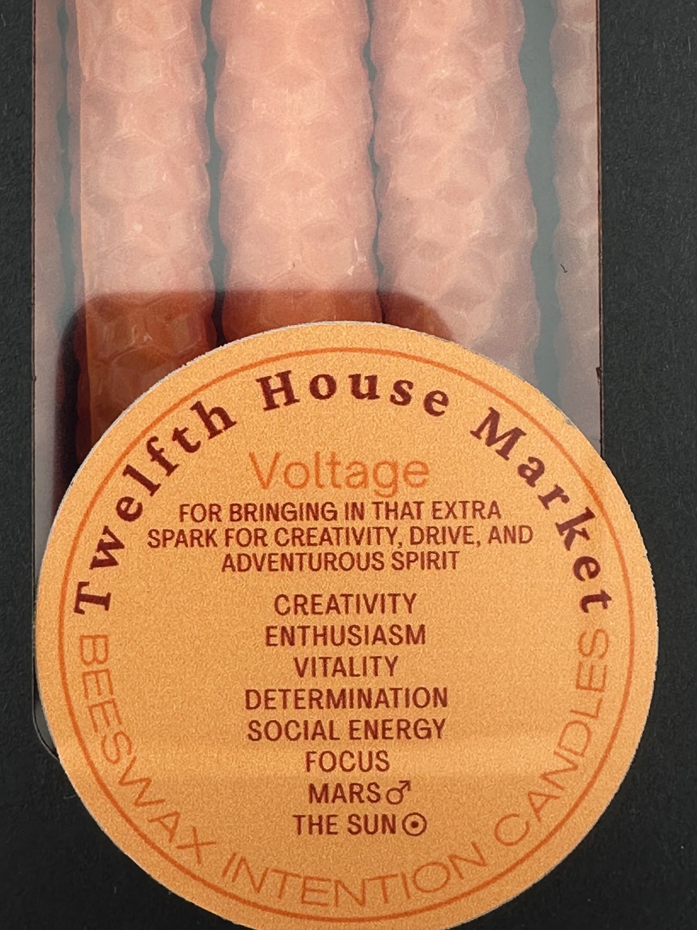 4” Rolled Beeswax Chime Candles (set of 5)- Orange / Voltage