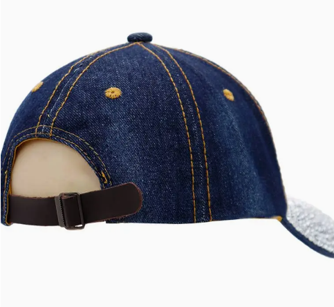 Route 66 Logo Bling Rhinestone Denim Baseball Cap