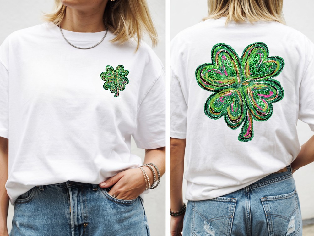 St.Paddy's Four Leaf Clover White Tee