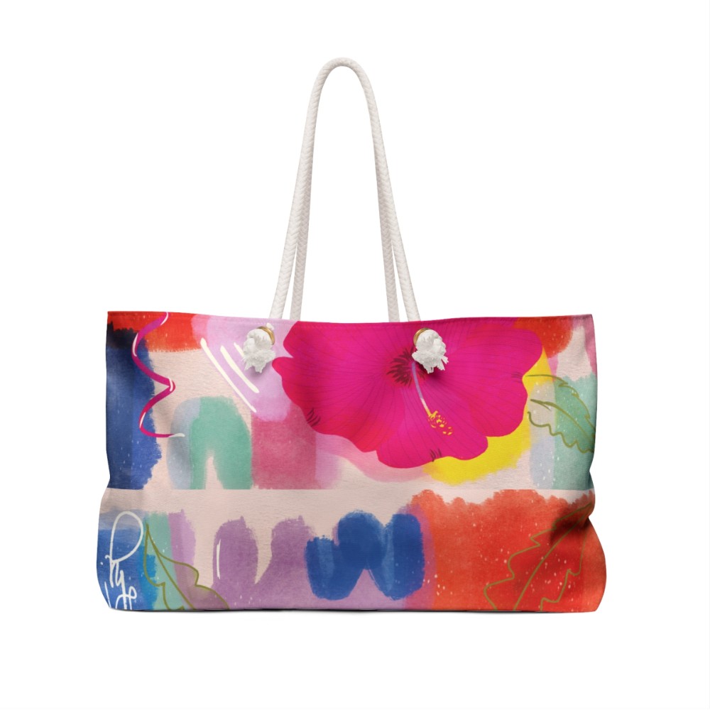 Rio Weekender Bag - Fun Colorful Hibiscus Flower Brazil Inspired