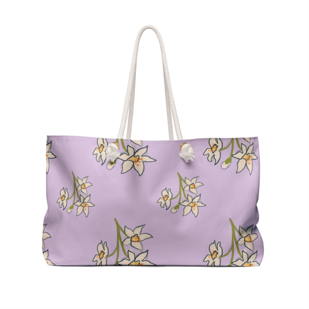 Abstract Daffodils in Purple Weekender Bag