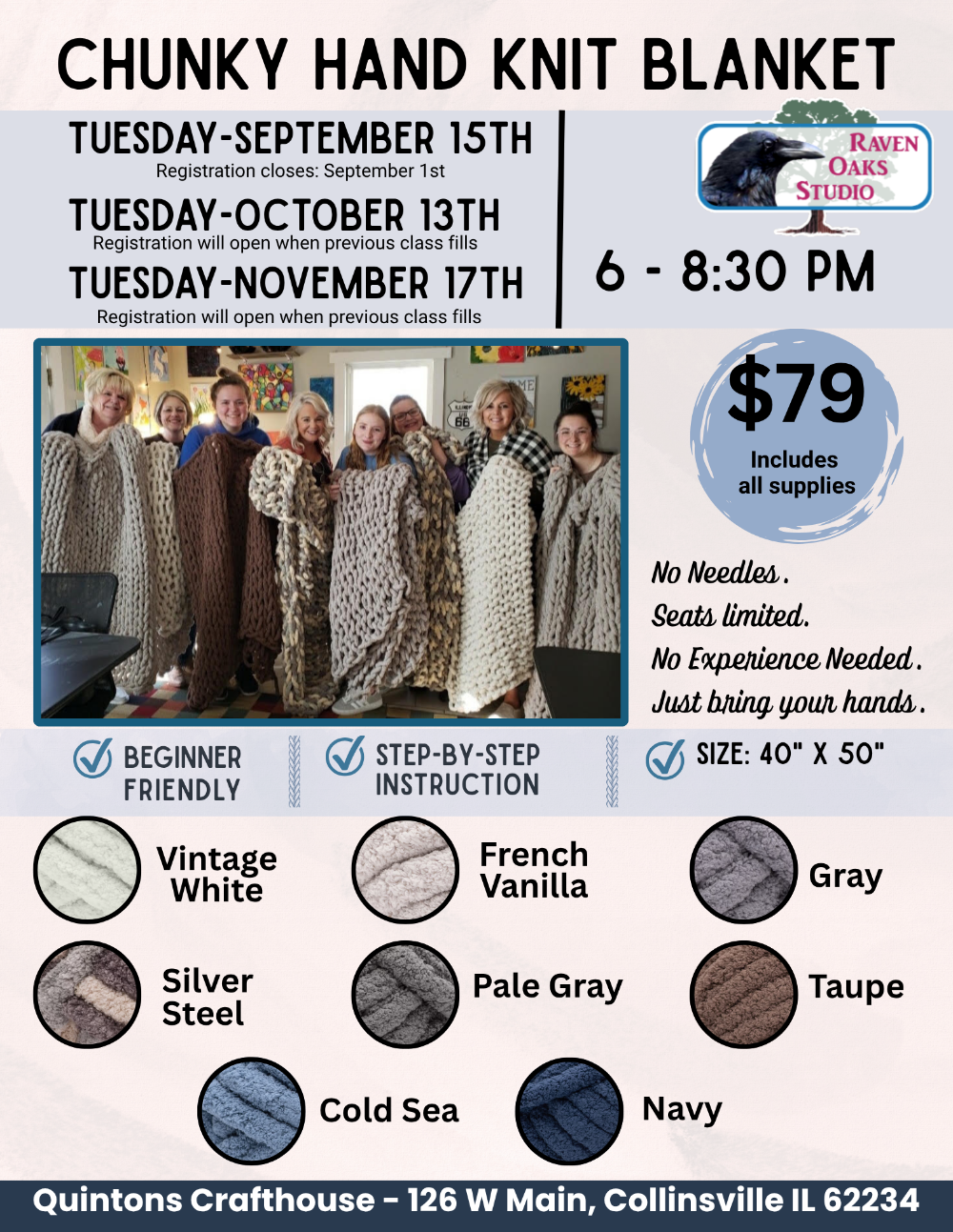 1013 Hand Knit Blanket Class
