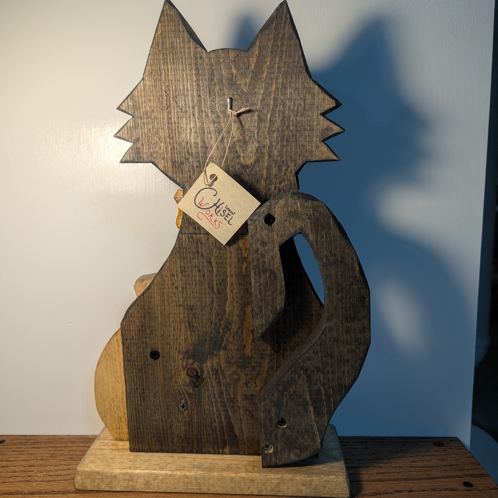 Cat with Pumpkin (Hand-Carved) - Orange bow tie