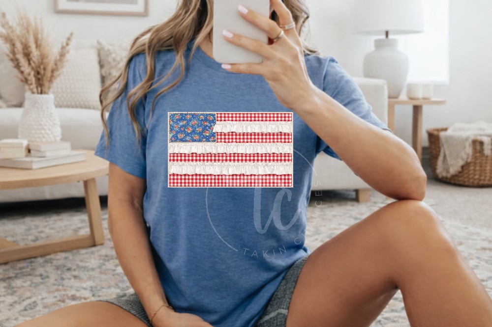 Frilly USA Flag Blue Tee