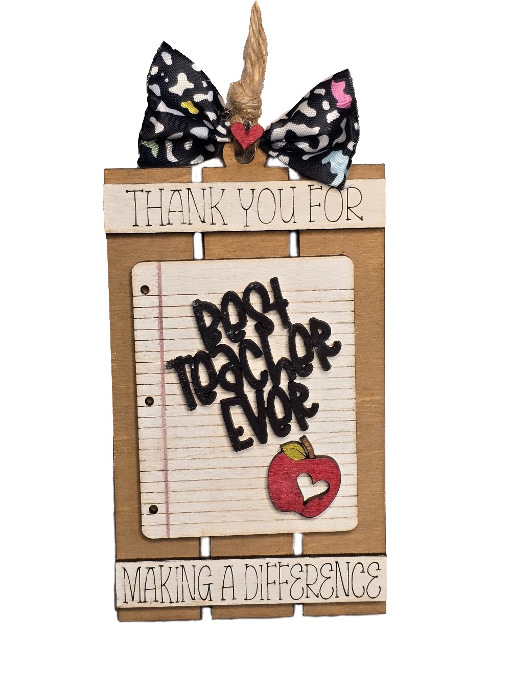 Best Teacher Ever Gift Card Holder Pallet Ornament