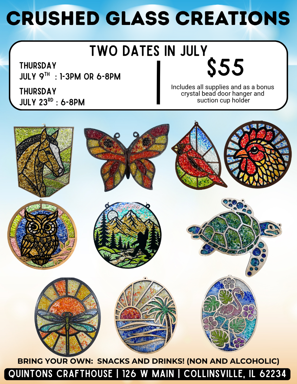0709 Crushed Glass: 1-3pm CLASS