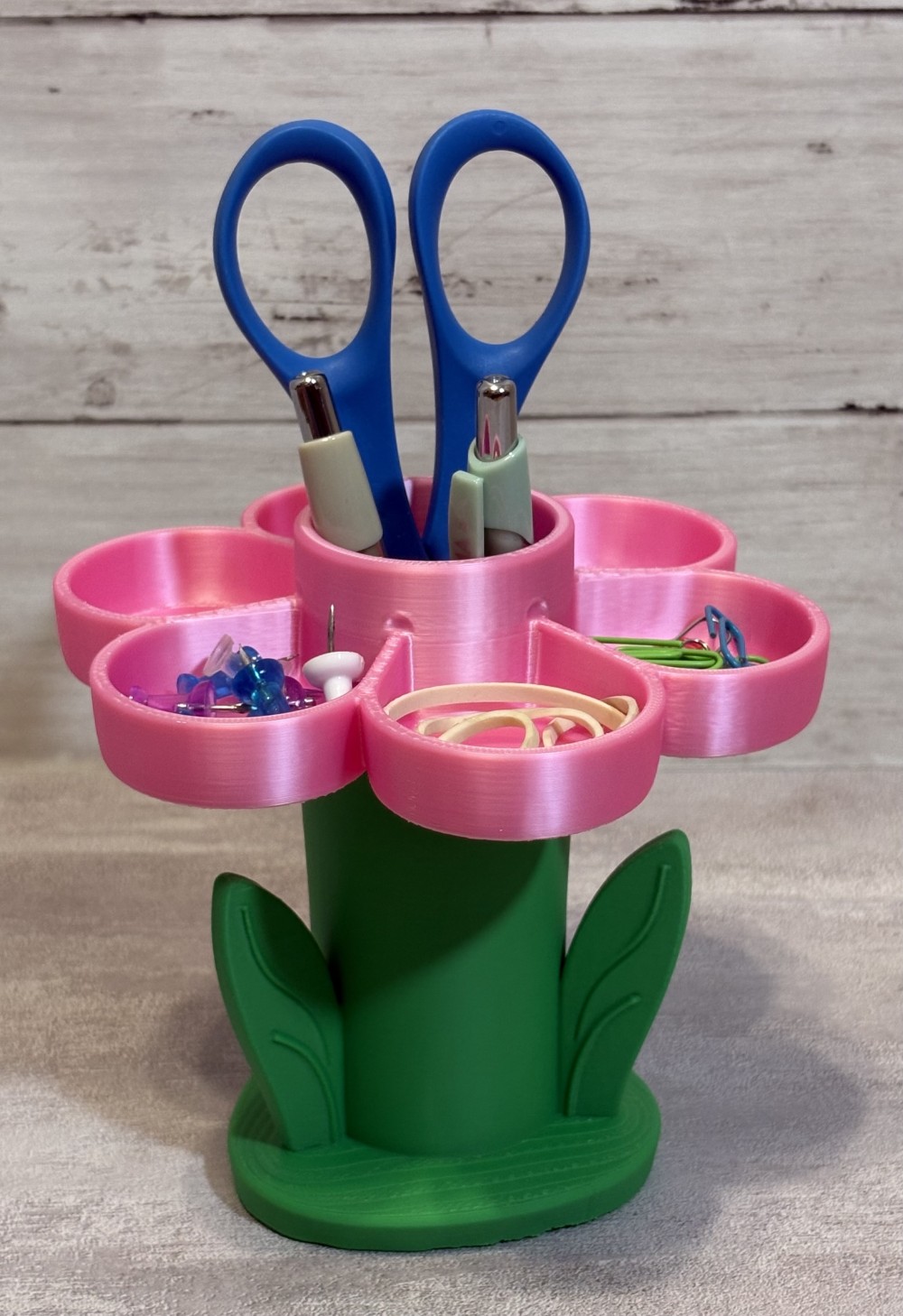 Flower Desk Organizer Purple