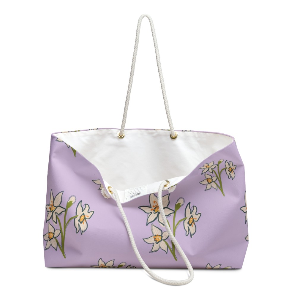 Abstract Daffodils in Purple Weekender Bag