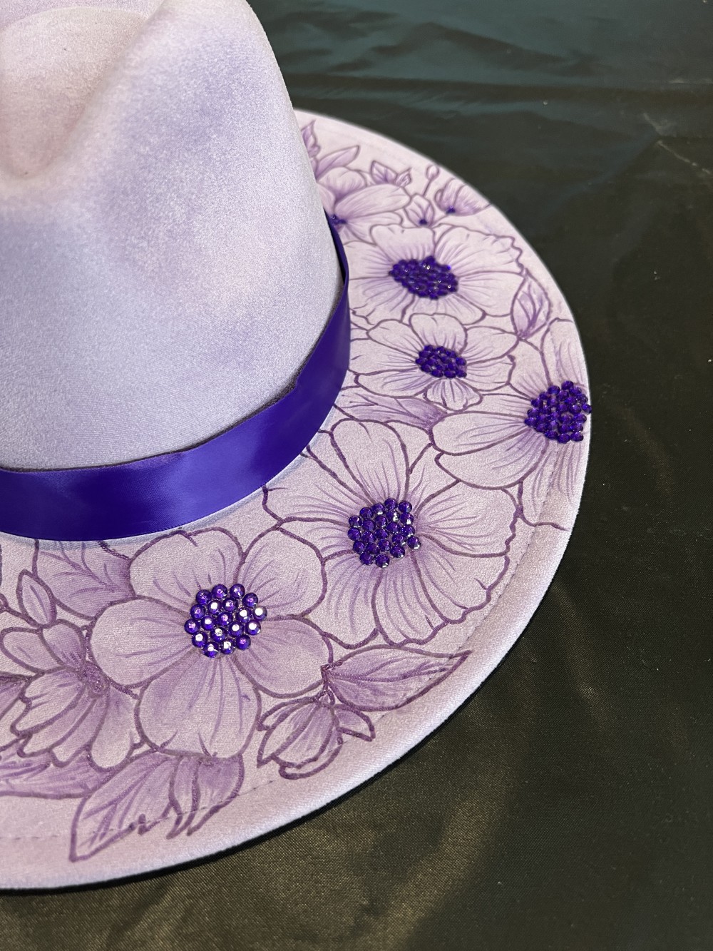 F-Fedora Purple with crystals