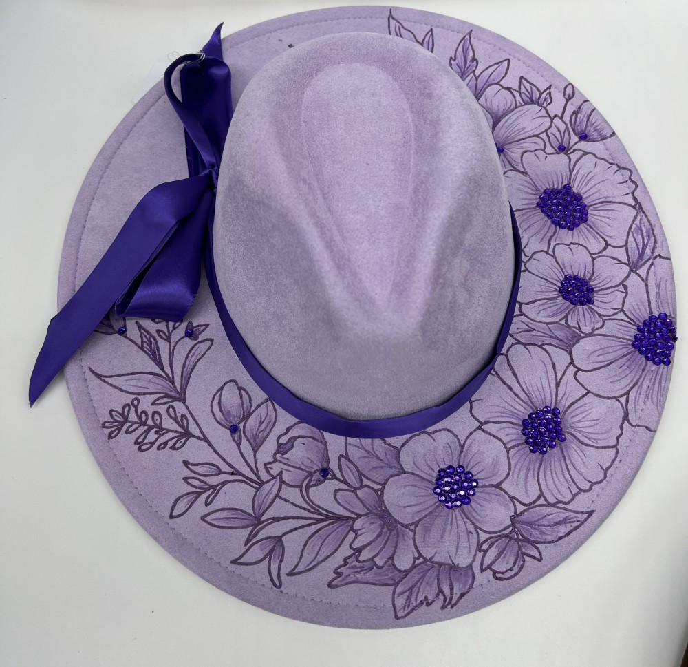 F-Fedora Purple with crystals