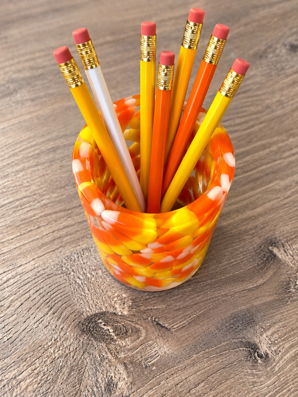 Candy Corn Pencil Holder